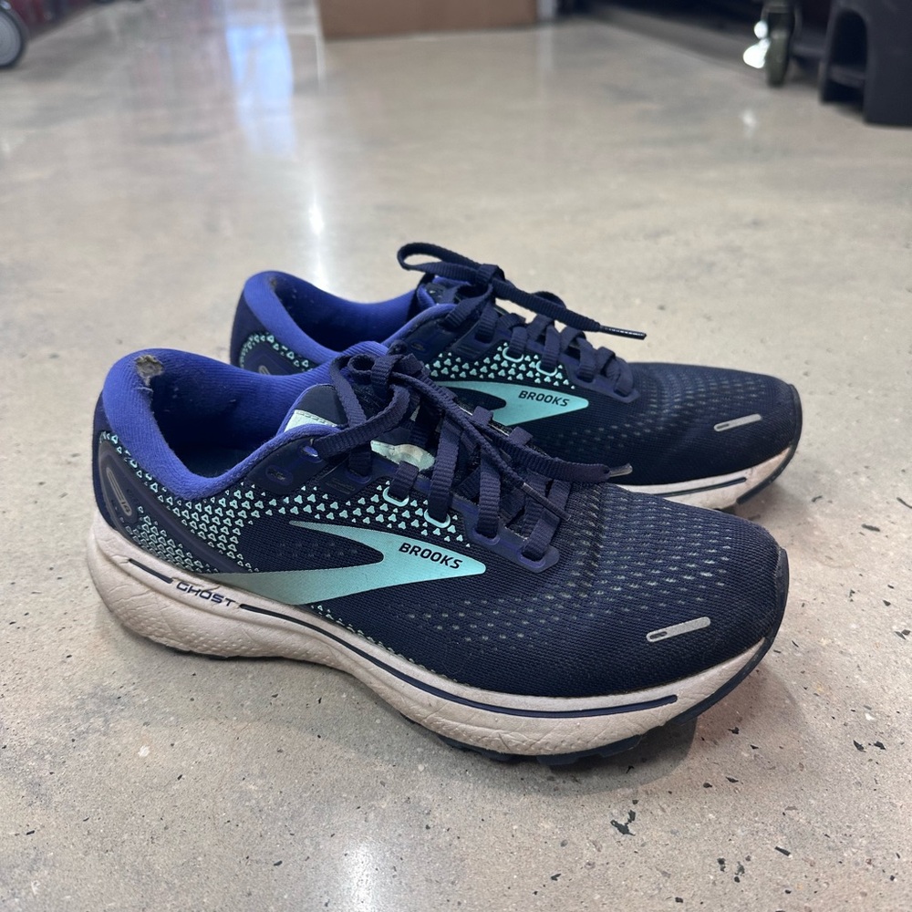 Brooks Ghost 14 Running Shoes - Navy and Mint
